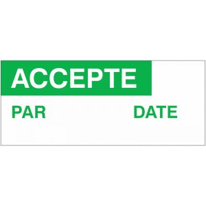 Etiquettes de contrôle repositionnables avec texte - Accepté