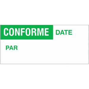 Etiquettes de contrôle repositionnables avec texte - Conforme