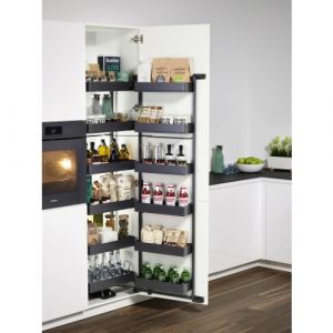 Colonne coulissante cuisine - cadre et &eacute;tag&egrave;res - anthracite - Tandem 2 Arena Pure KESSEB&Ouml;HMER