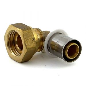 Coude PER à sertir diamètre 16 mm avec écrou libre à visser F20x27 BRICOZOR