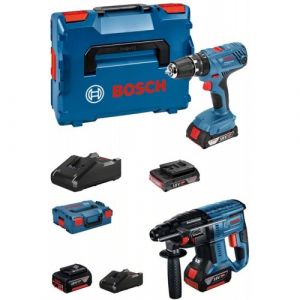 Pack Perceuse-visseuse à percussion sans-fil GSR 18V-21 + Perforateur GBH 18V-21 L-BOXX - 0615990M2U BOSCH