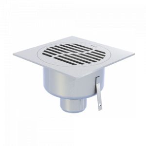 Siphon Inox - acier inoxydable brossé - Showerdrain Design 150x150 / horizontale - GD30mm ACO