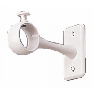 Piton sur platine pour tube de penderie rond-plastique blanc-16x60mm BRICOZOR