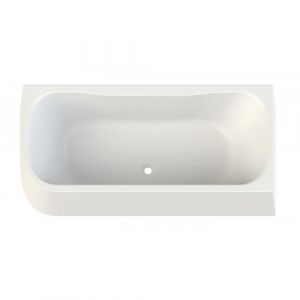 Baignoire asymétrique monobloc avec tablier intégré - 180x80 cm - droite - Garbo LEDA