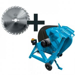 Lot scie à bûches 3500W LOSAB601LC + lame carbure Ø 600 mm LEMAN