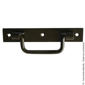 Lot de 12 poign&eacute;es St Etienne sur platine zingu&eacute;e - bouts carr&eacute;s - longueur 160 mm - cataphor&egrave;se TORBEL