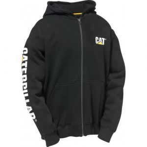 Sweat de travail molletonné à capuche avec logo bannière - noir - taille XL Caterpillar