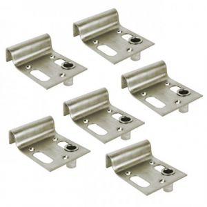 Lot de 6 sabots &agrave; visser avec g&acirc;che ajustable - pour portail en acier - finition Zingu&eacute; blanc TORBEL