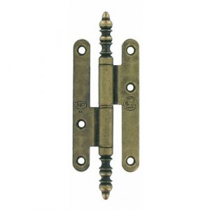 Paumelle &agrave; vase rustique - porte bois - vieux laiton - 110x55 - gauche QUESDEVILLE