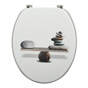 Abattant WC - MDF - Charnières Inox - SPIRIT - Taupe MSV