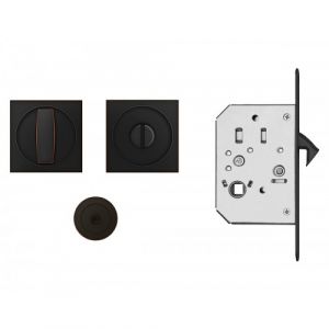 Poignées cuvettes pour porte à galandage - carrées - série EPDQ 3 -bronze KARCHER DESIGN