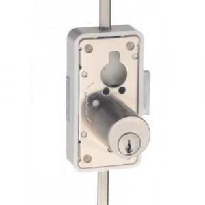 Serrure de meuble 3 points espagnolette 7061 - cylindre rond - axe 20 mm - droite JUNIE