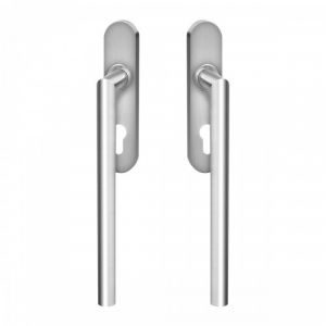 Poignée de manœuvre porte coulissante Rhodos rosace ovale - inox satiné - clé I int ext KARCHER DESIGN