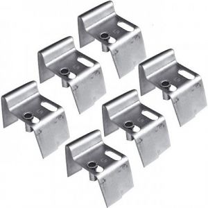 Lot de 6 sabots &agrave; sceller avec g&acirc;che ajustable pour portail battant acier TORBEL