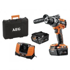 Perceuse &agrave; percussion Brushless 18V + 2 batteries 5Ah + coffret - BSB18C2BL-502C AEG Powertools