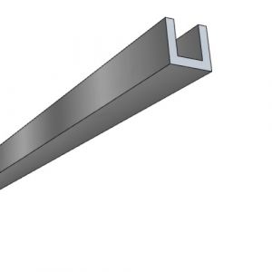 Profils U aluminium - argent satiné - 3 m - 10x10x2 mm Quincadécor