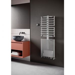 Radiateur sèche-serviettes eau chaude avec soufflant - 625 W - blanc - Get Up Booster IRSAP