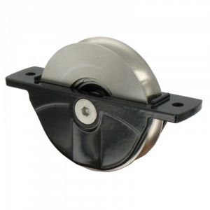 Galet encastré ou semi-encastré pour rail de portail U/oméga - Ø80 mm - noir TIRARD