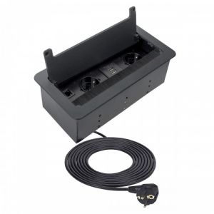 Bloc prise encastrable Inbox avec cache noir - 2xPC - 2xUSB - 1xRJ45 - 1xHDMI SYNERCIA