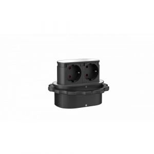 Bloc multiprise encastrable 2 prises 2P+T Piccolino - Inox SYNERCIA