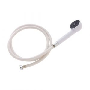 Ensemble de douche jetable avec flexible blanc lisse PRESTO