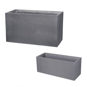 Lot Muret 116 L et Jardiniere 98 litres - Volcania gris galet EDA PLASTIQUES