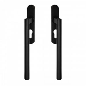Poignée de manoeuvre porte coulissante Madeira rosace ovale -noir -clé I int et ext KARCHER DESIGN