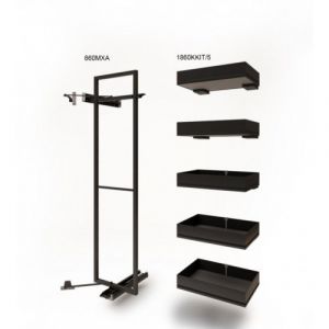 Kit de colonne extractible 860 - 5 paniers Ikona - L450 mm - Anthracite INOXA