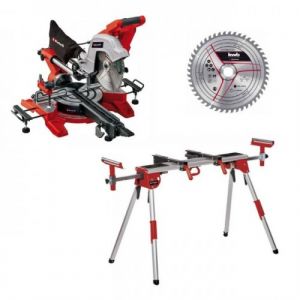 Pack scie onglet radiale TE-SM 10 L Dual + pi&egrave;tement + lame de scie 254 mm - 48 dents EINHELL