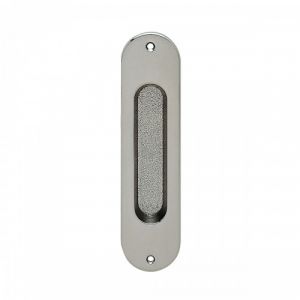 Poign&eacute;e cuvette ovale - pour porte &agrave; galandage - s&eacute;rie Z1702 - bec-de-cane - nickel satin&eacute; KARCHER DESIGN