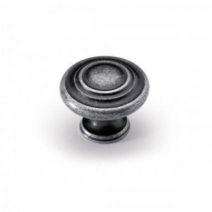Bouton de meuble rond Essa - diamètre 32 mm - par 4 - Aspect étain antique HETTICH