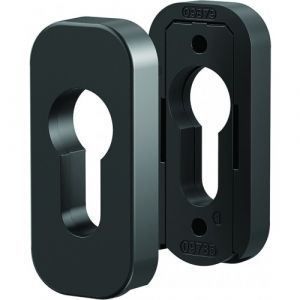 Paire de rosaces en zamak clé I fixation invisible pour béquilles Quad - noir mat VACHETTE