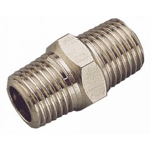 Raccord pneumatique - mamelon double - filetage conique mâle A2 1/2"G et 1/4"G - 15 bars - A2 1412 PRÉVOST