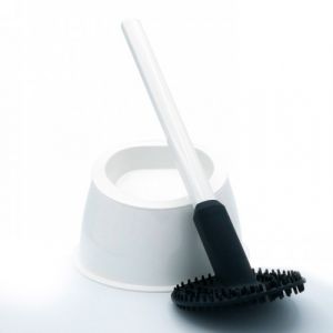 Brosse WC en silicone avec picots - blanc min&eacute;ral PAPADO