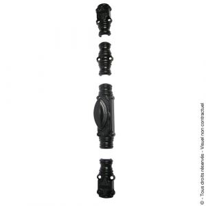 Fausse cr&eacute;mone d&eacute;corative RY59D pour tringle 1/2 ronde 16x8 mm - noire - bouton confort JARDINIER MASSARD