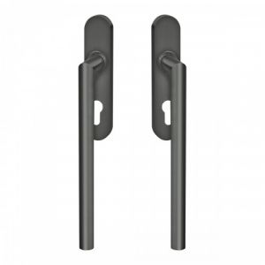 Poignée de manœuvre porte coulissante Rhodos rosace ovale - gris titanium - clé I int ext KARCHER DESIGN