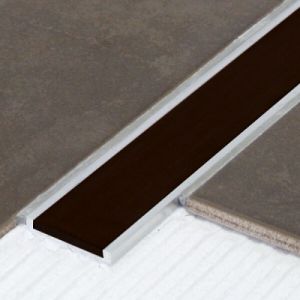 Nez de marche plat à visser avec bande ISBA noire FA30 - largeur 38 mm - 2,1m DINAC