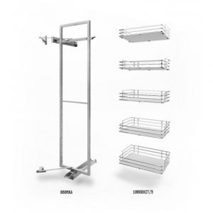 Kit de colonne extractible 860AE - 5 paniers Ellite - L600mm- chrom&eacute; blanc INOXA