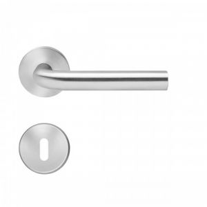 B&eacute;quille double sur rosace Slim Style BE100B &agrave; clipser en inox satin&eacute; - cl&eacute; L KARCHER DESIGN