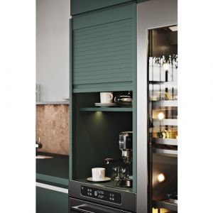 Volet roulant Rauvolet Edelmat - mouvement vertical - pour placard - 600x1500 noir REHAU
