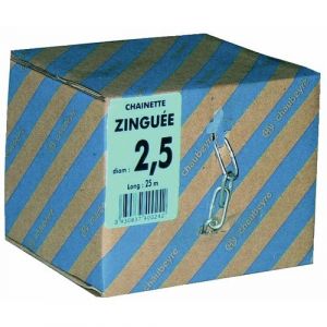 Chaînes droites maillons longs en acier zingué-24 x 5 mm CHAUBEYRE