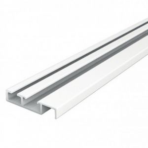 Profil mono-rail bas pour porte de placard coulissante -2,55m -Blanc SEED