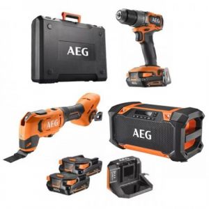 Pack perceuse à percussion Brushless + Multitool - CK18-AR-2BX-X02B + Radio sans fil 18V AEG Powertools