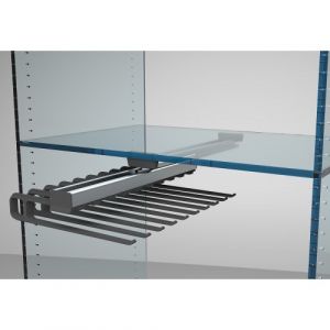 Porte-pantalon coulissant - fixation centrale - simple - 10 pantalons - noir AMBOS