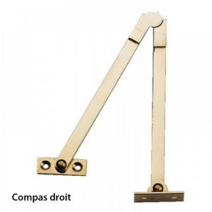 Compas à genouillère en laiton poli - longueur 280 mm - main gauche A LENNE