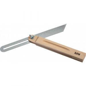 Fausse &eacute;querre de pr&eacute;cision avec talon en bois 775-1 - longueur 260 mm SAM OUTILLAGE