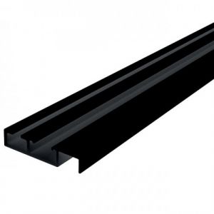 Profil mono-rail bas pour porte de placard coulissante -2,55m -Noir SEED