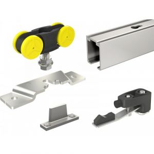 Kit complet pour porte coulissante MA80B rail + garniture - max 80 kg - longueur rail 1,90 m MANTION