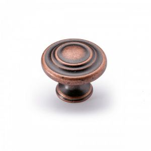 Bouton de meuble rond Essa - diamètre 32 mm - par 4 - Aspect cuivre antique HETTICH