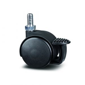Roulette pivotante à frein table et bureau - tige filetée - ø40mm- Lumina TENTE
